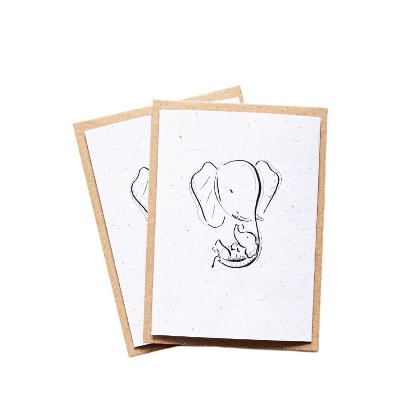 eco friendly Calf cradled elephant dung card