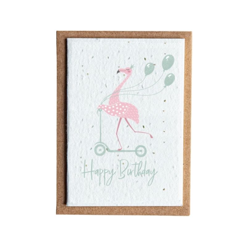 flamingo scooter seed card