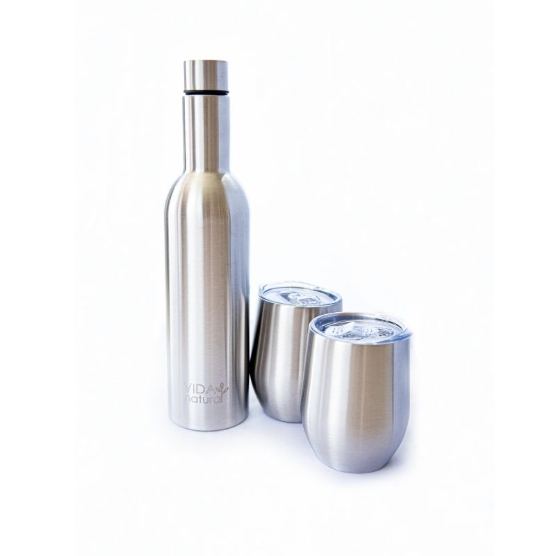 Silver Bottle and Tumblers