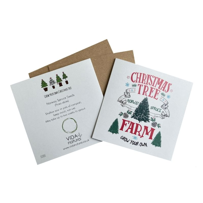 Christmas Tree Farm Cards with Norway Spruce Seeds