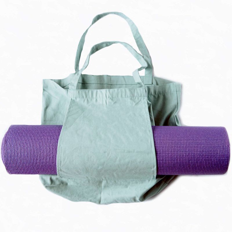 Cotton tote yoga bag - Turquoise
