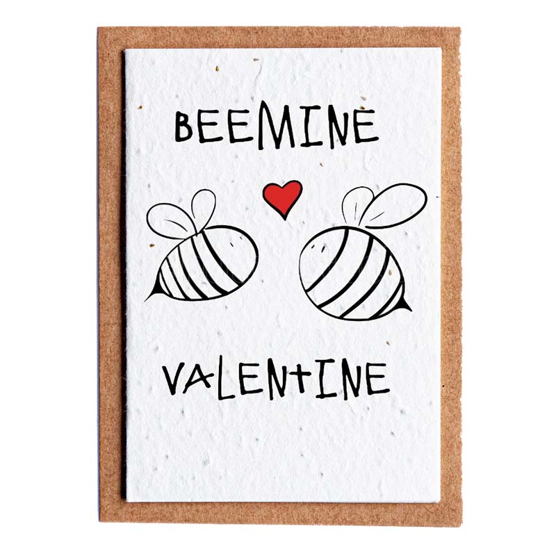 Bee Mine Valentine Seed Paper Card