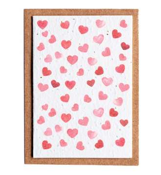 Hearts Valentines seed paper card