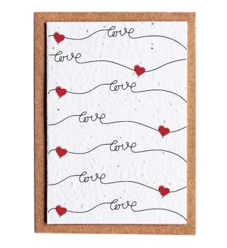 love script valentines seed paper card