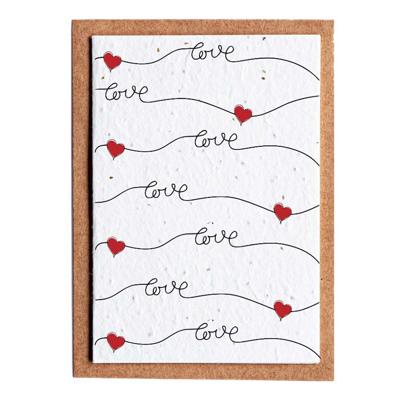 love script valentines seed paper card
