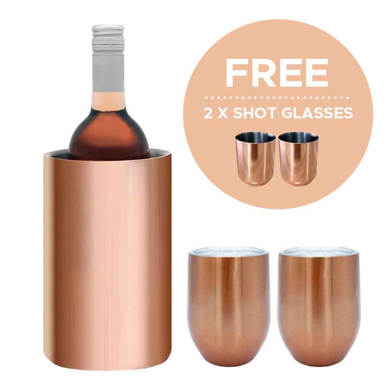 Rose gold wine cooler