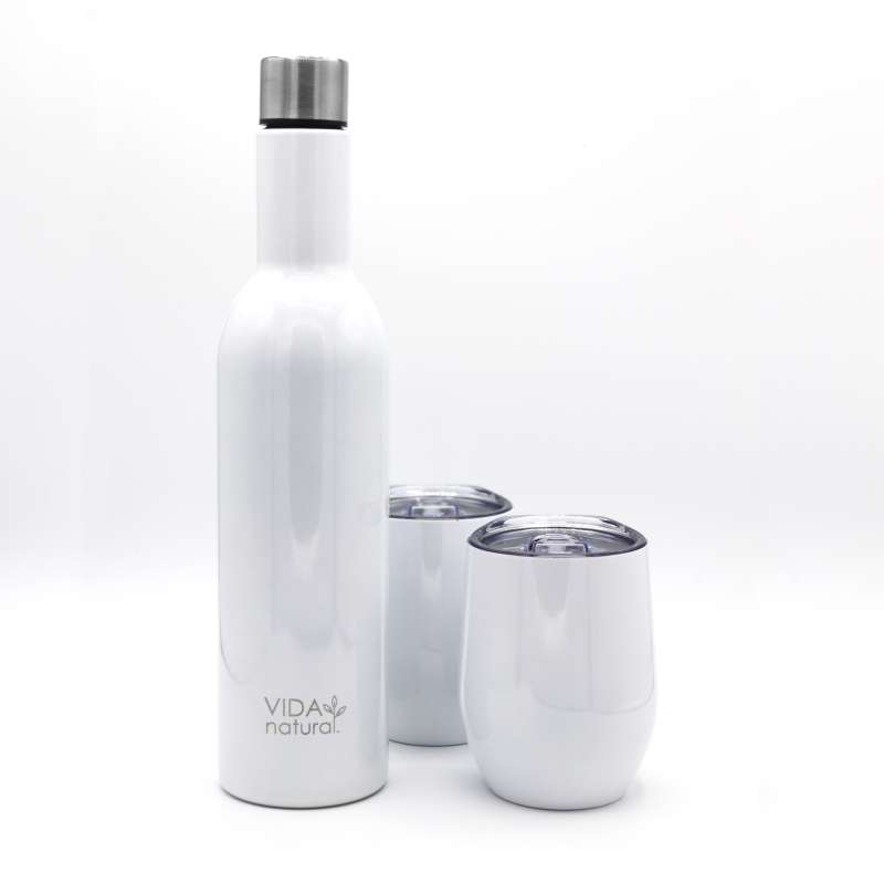 White glitter bottle and tumbler set