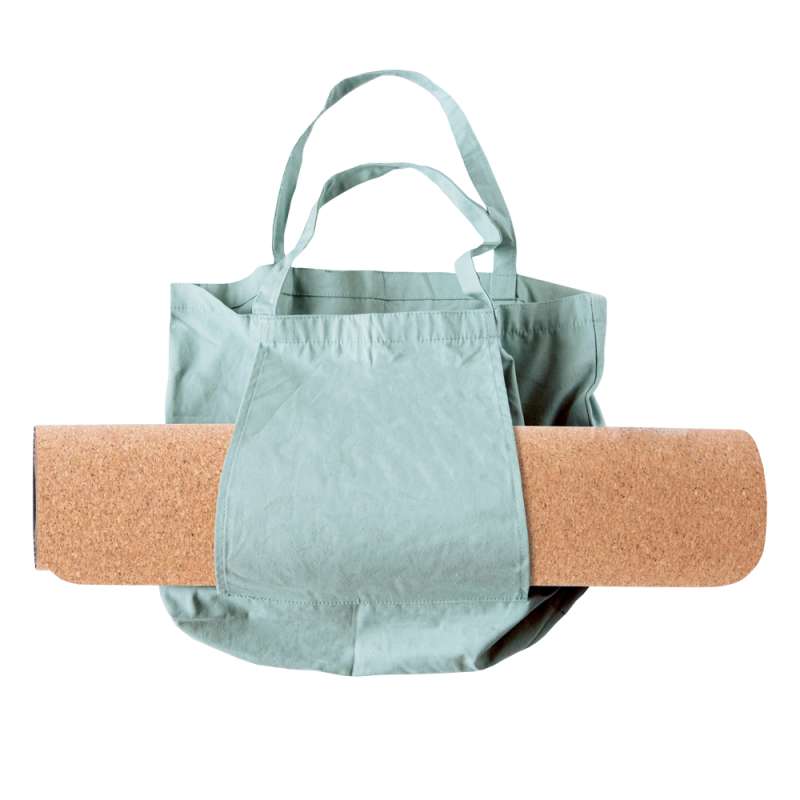 Cotton yoga bag and cork yoga mat