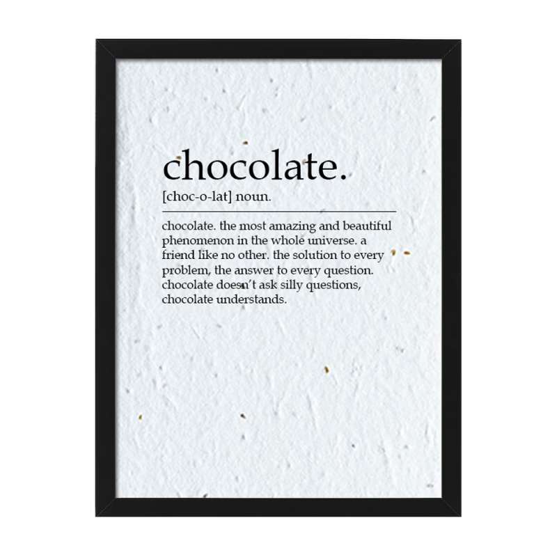 Chocolate framed dictionary definition print