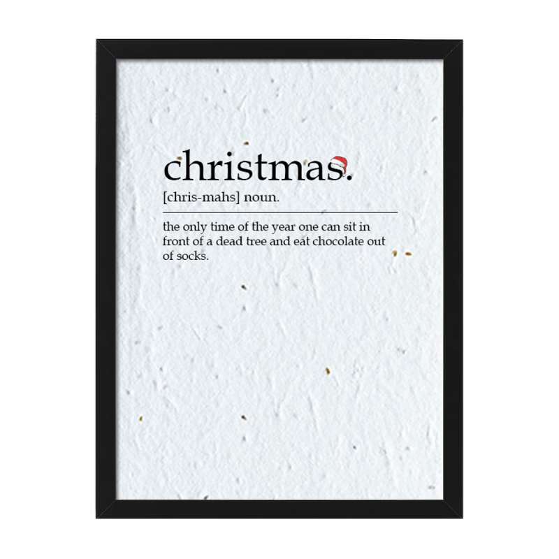 Christmas chocolate framed dictionary definition print
