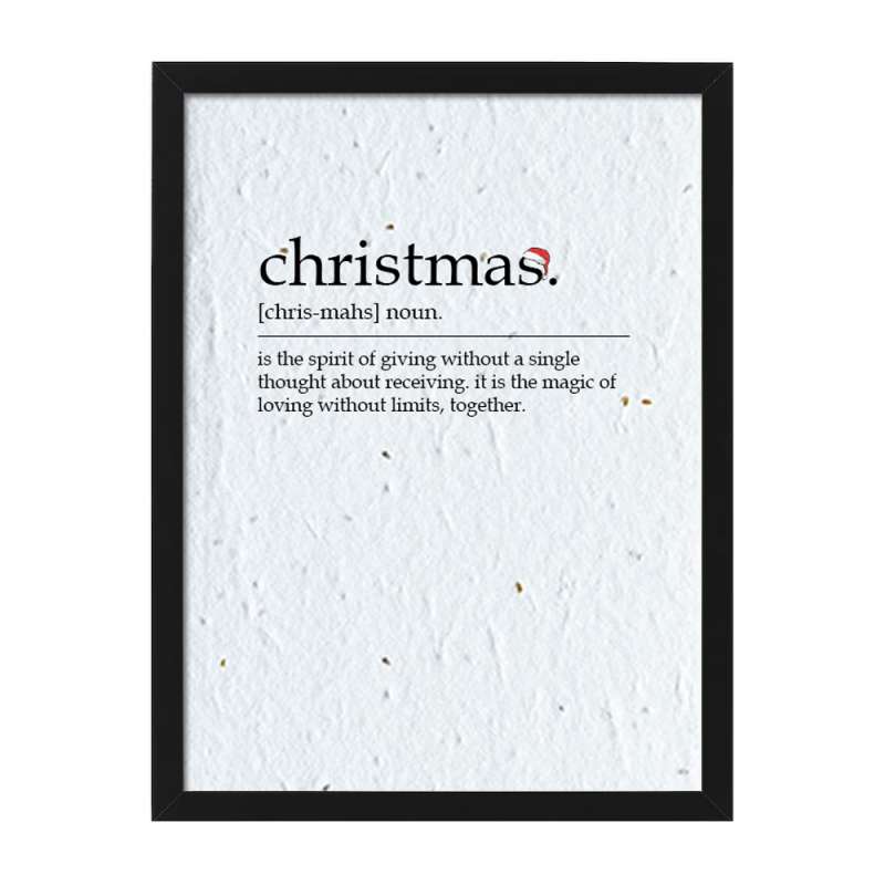 Christmas spirit framed dictionary definition print