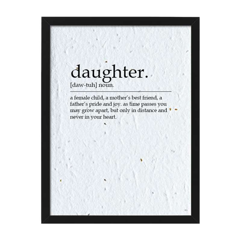 Daughter framed dictionary definition print