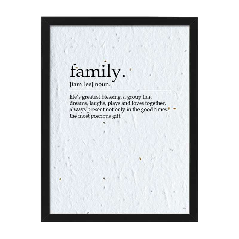 Family framed dictionary definition print