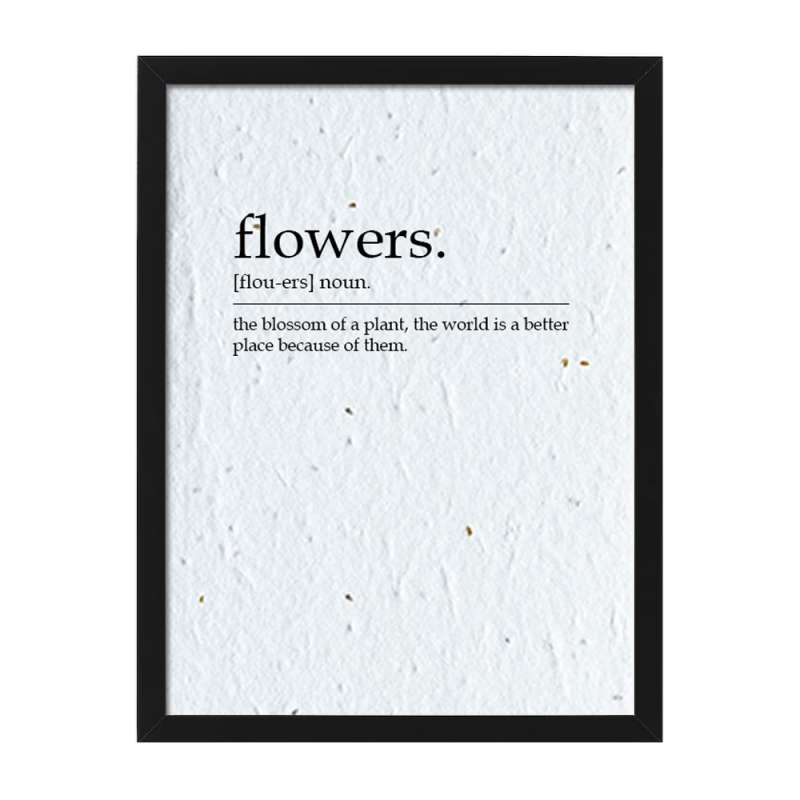 Flowers framed dictionary definition print