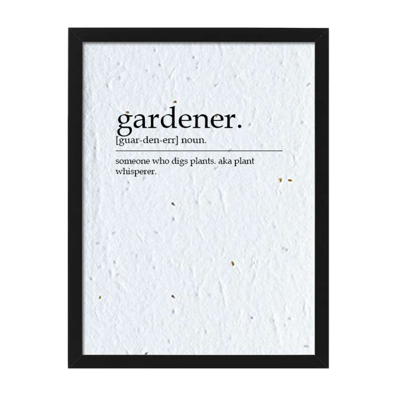 Gardener framed dictionary definition print