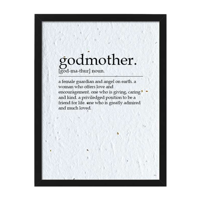 Godmother framed dictionary definition print