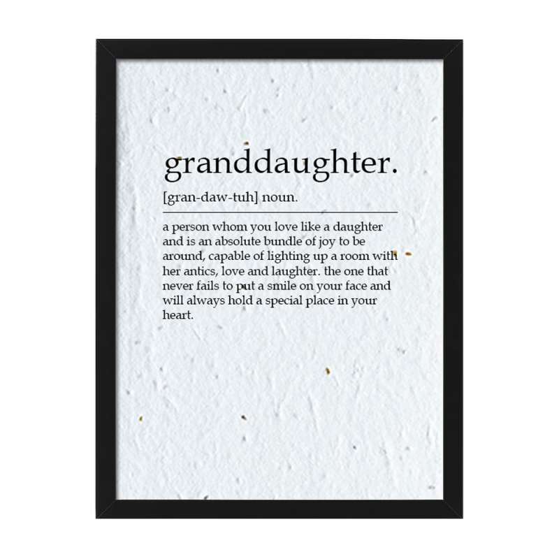 Granddaughter framed dictionary definition print