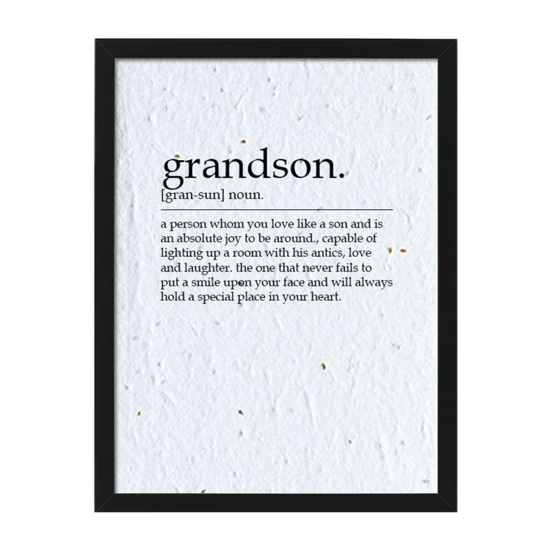 Grandson framed dictionary definition print