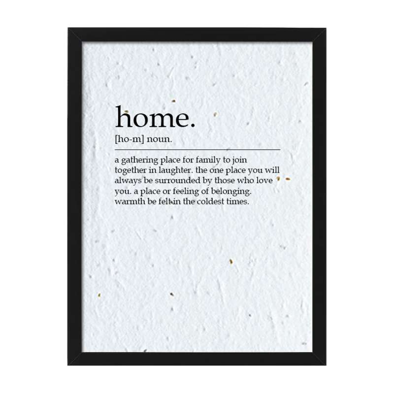 Home framed dictionary definition print