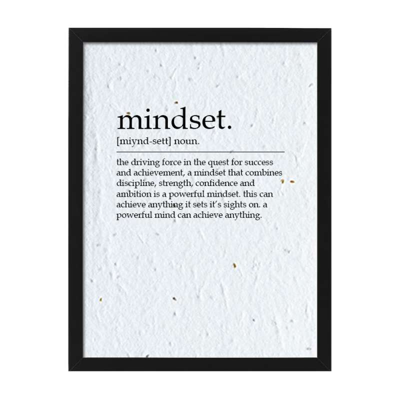 Mindset framed dictionary definition print