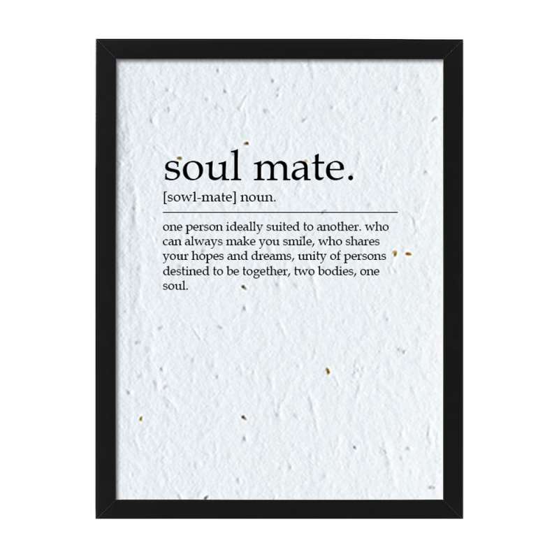 Soul mate framed dictionary definition print