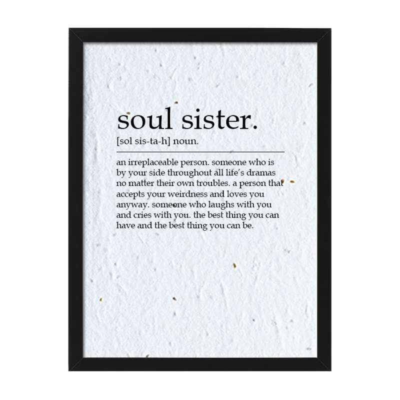 Soul Sister framed dictionary definition print