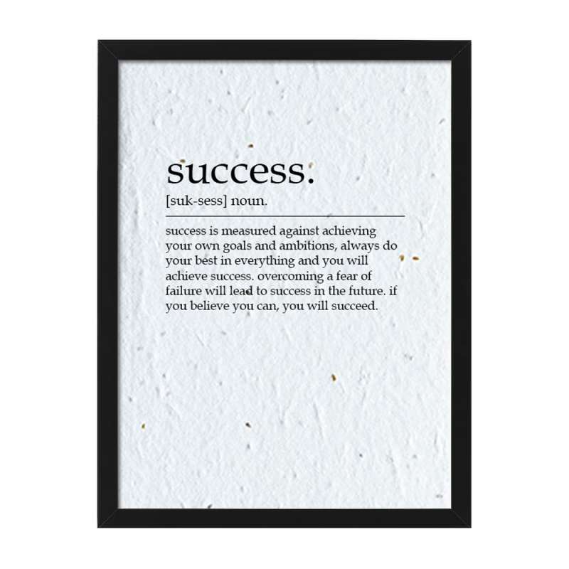 Success framed dictionary definition print