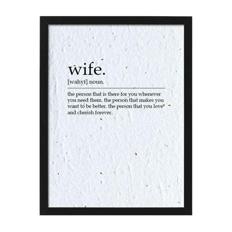 Wife framed dictionary definition print